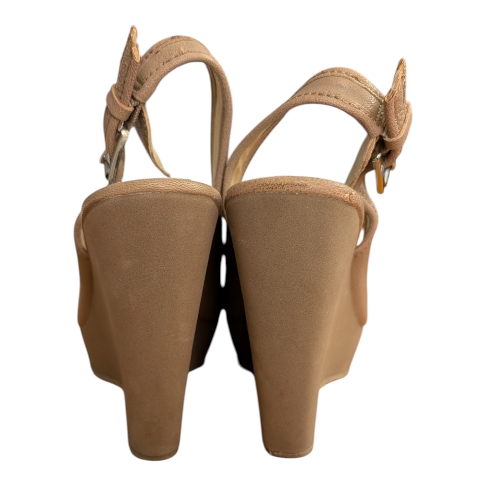 Michael Kors Beige Wedge Slingback Sandals - Picture 5 of 9
